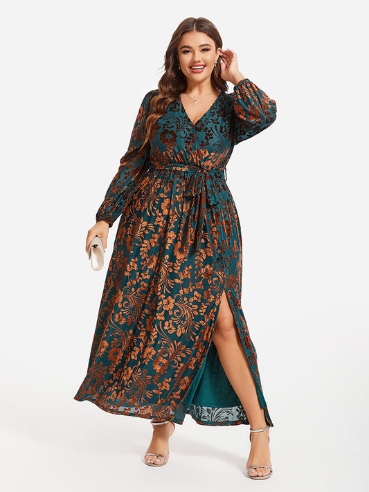 PrismChic® Floral Velvet Dress