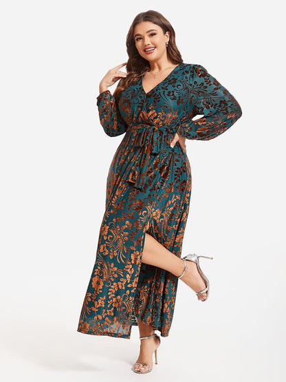 PrismChic® Floral Velvet Dress