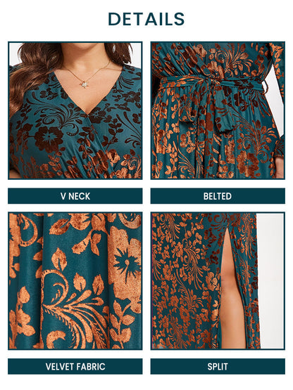 PrismChic® Floral Velvet Dress